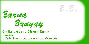 barna banyay business card