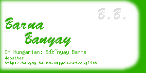 barna banyay business card